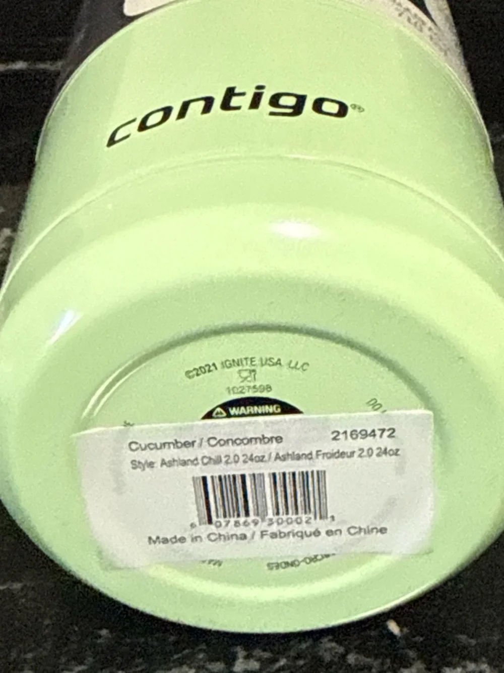 Contigo Autoseal Chill 24oz cucumber water bottle #outdoors #hiking new